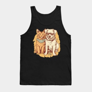 Dog and cat with good relations Tank Top